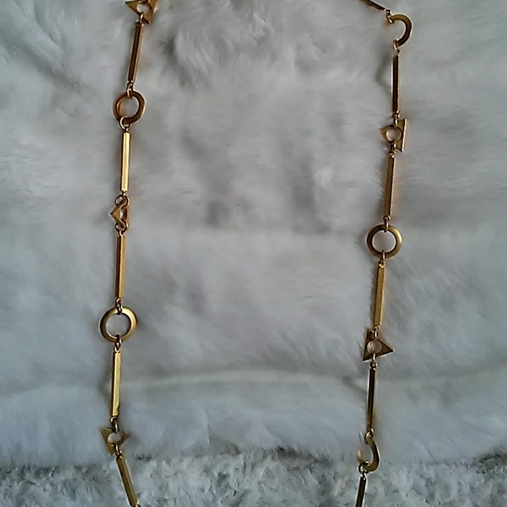 Brushed Gold Plate Statement Necklace - Picture 2 of 5